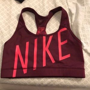 Maroon nike sports bra